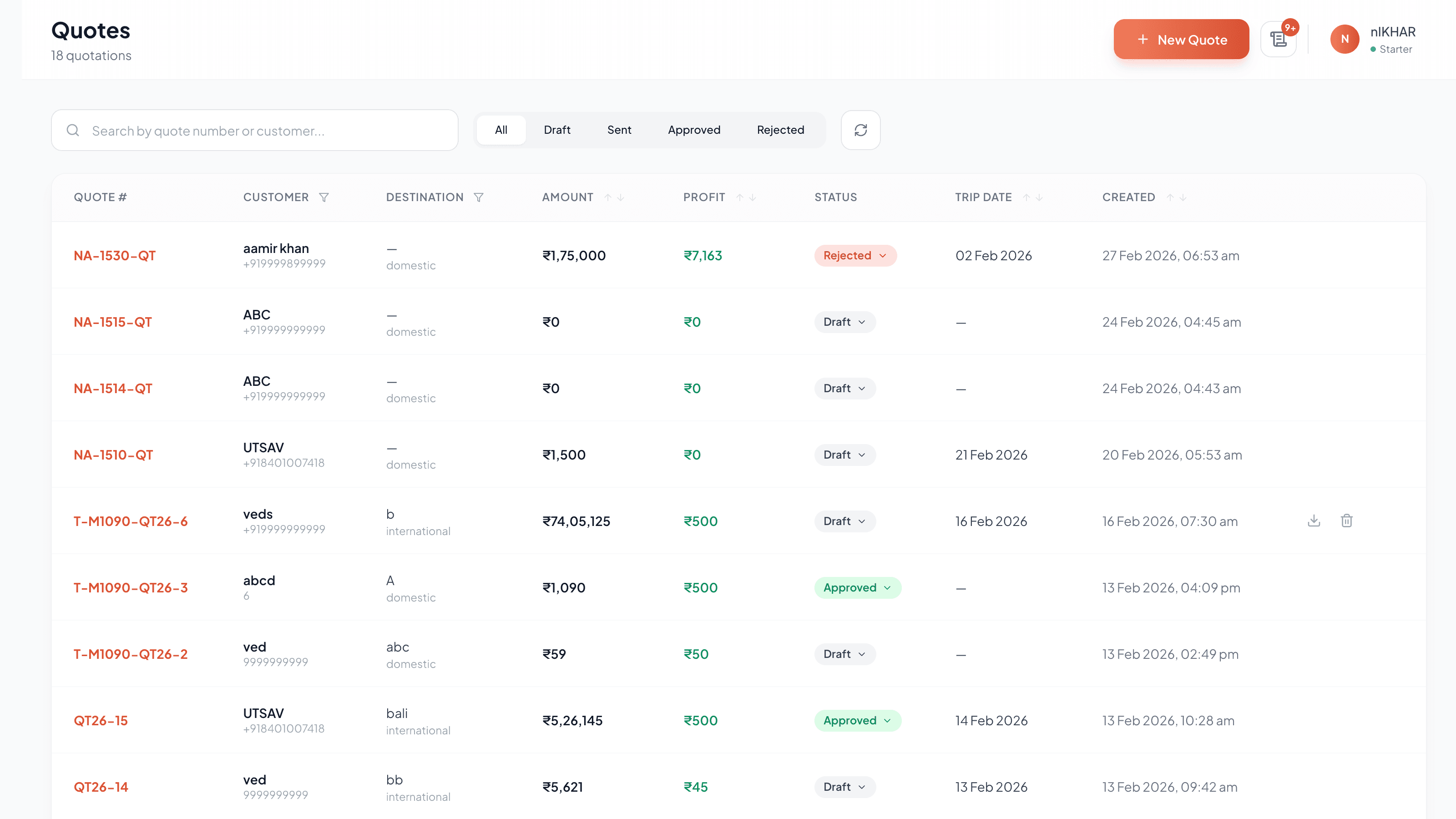 Quote Builder Screenshot